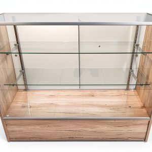 Only Hangers Barnwood Showcase Counter 4ft Rustic Lockable Pedestal-0