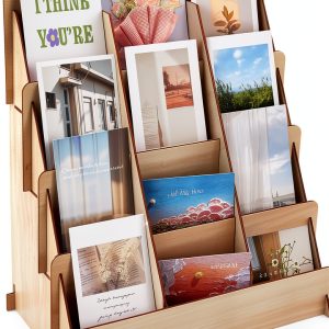 UNICRAFTALE Wooden Greeting Card Display Rack Old Lace Modern Retail-0