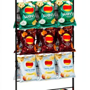 Luplom Industrial Metal Snack Rack Black Portable Tabletop Display-0