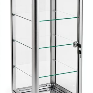 Wisdom Fixtures Retail Display Table RVT-27-SLV Silver Aluminum Glass-0