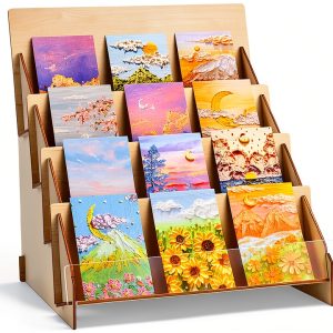 Greeting Card Display Stand Barydat Wooden Pedestal-0