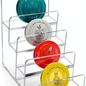 Clear 4 Tier Sticker Display Stand JoyHuaTrade Lightweight PS Design-0